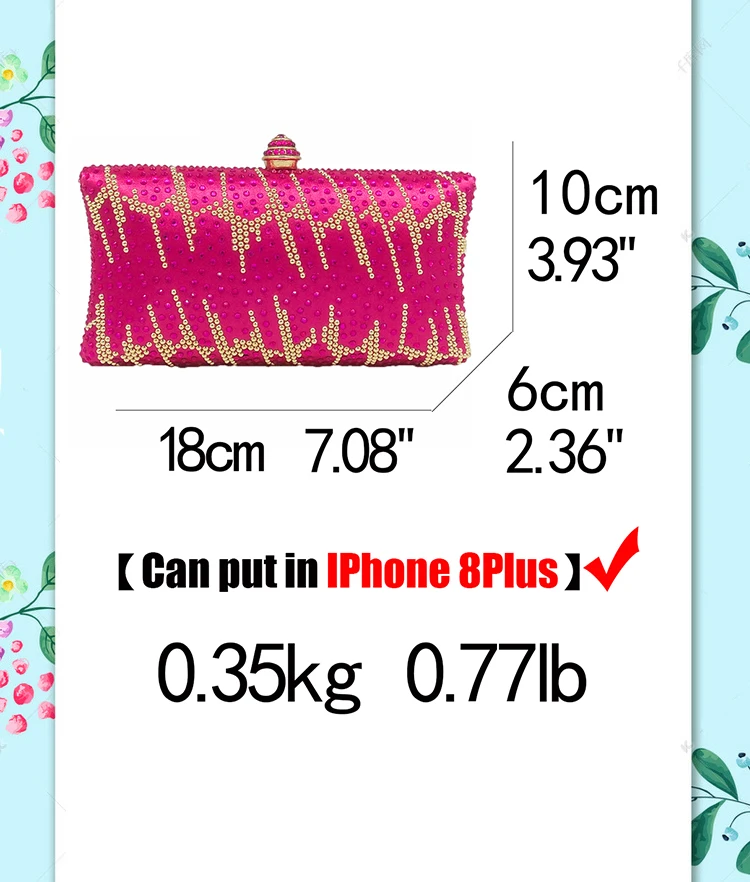 Элегантные блестящие женские вечерние сумки с двойным цветком ярко-розового цвета, украшенные кристаллами фуксии, свадебные коктейльные вечерние сумочки на цепочке, Сумочка на плечо