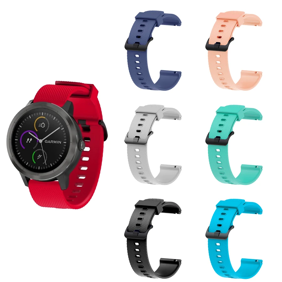 20 мм цветной мягкий силиконовый ремешок для Amazfit GTS/GTR 42 браслет Garmin Vivoactive3 |