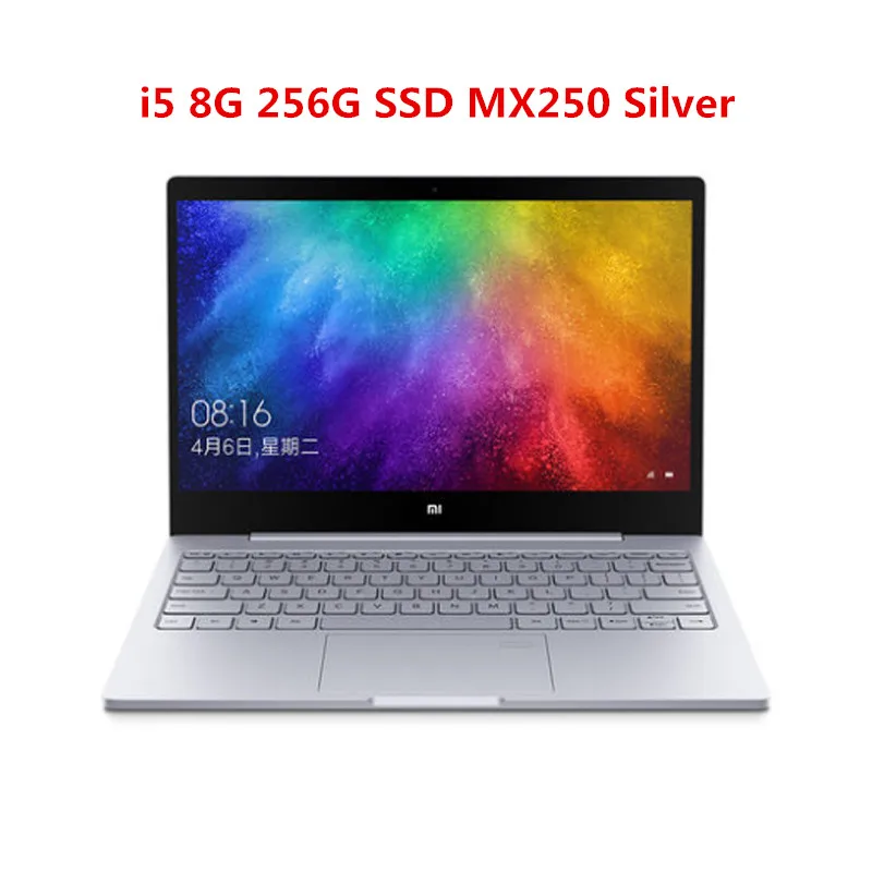 Ноутбук Xiaomi Air, 13,3 дюймов, inter8th, четырехъядерный процессор i5, i7, 8G, MX250, ультра тонкие ноутбуки, 256G/512G SSD, FHD ПК для игр и офиса - Цвет: I5 8G 256G SSD