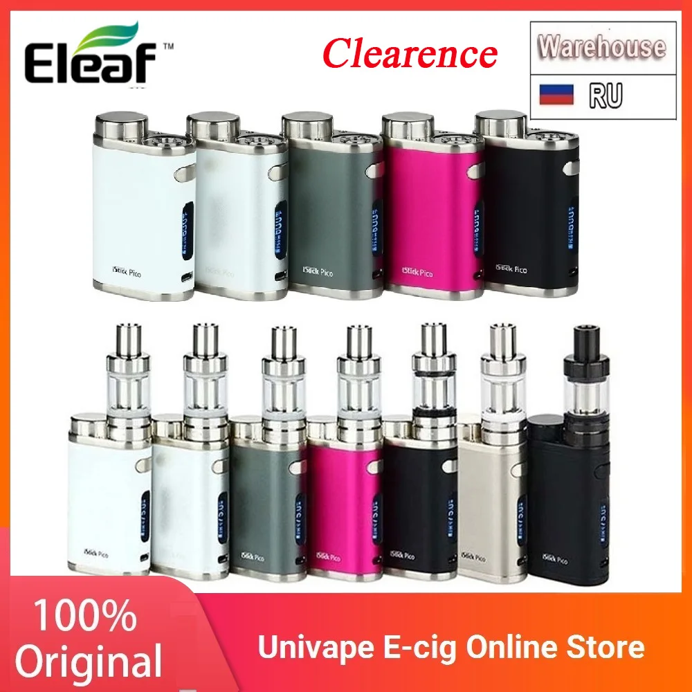 Новый набор Eleaf iStick Pico 75 Вт с мини баком MELO 3 2 мл в новых выпусках VW/Bypass/TC-Ni/TC-Ti/TC-SS/TCR
