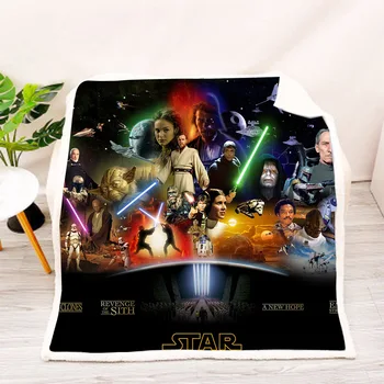 

Kids Anime Star wars 3D Blanket Fleece Cartoon Art Print Children Warm Bed Throw Blanket newborn bayby Blanket style-03