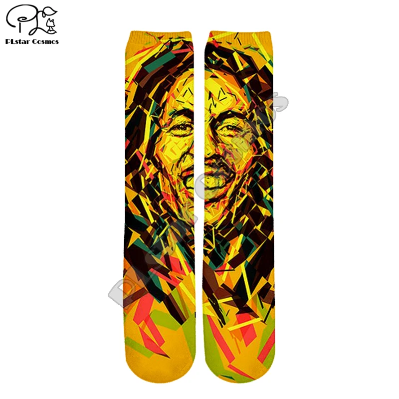 

PLstar Cosmos Bob Marley Reggae Hip Hop Unisex new fashion casual 3DPrint Women/men/boy/girl cool Warm Cotton Ankle Socks type-3