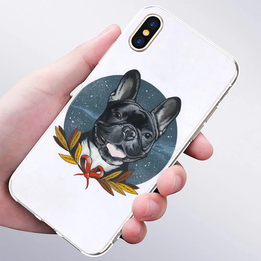 Роскошный мягкий силиконовый чехол для телефона французская собака породы бульдог для Apple iPhone 11 Pro XS Max X XR 6 6S 7 8 Plus 5 5S SE Модный чехол