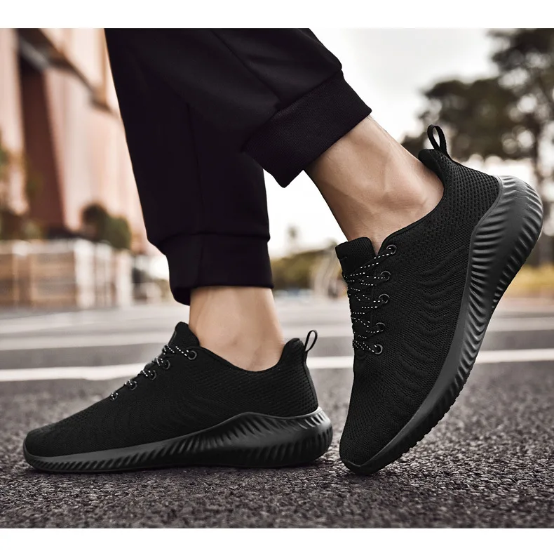 New Style Autumn Breathable MEN'S SHOES Korean-style Fashion Dad Shoes Teenager Fly Netting Shoes Sports Casual Running Sho