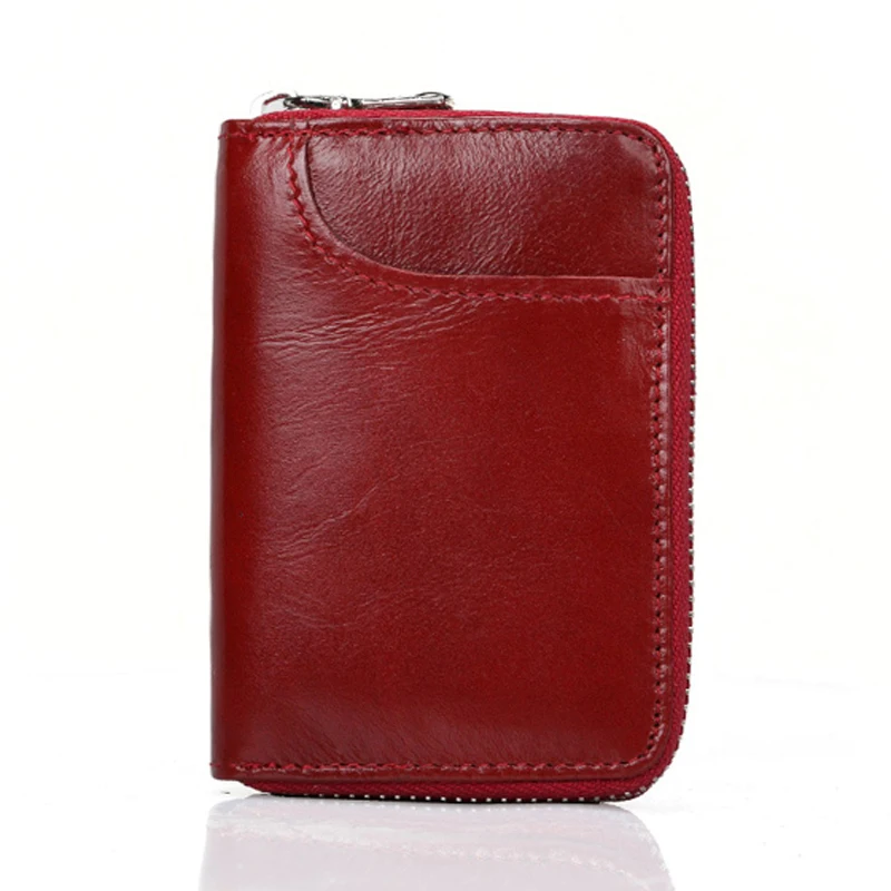 YUECIMIE Genuine Leather Function Card Case Business Card Holder Men Women Credit Bag ID Wallet RFID Blocking Black wallet card holder card holder credit card holder card wallet