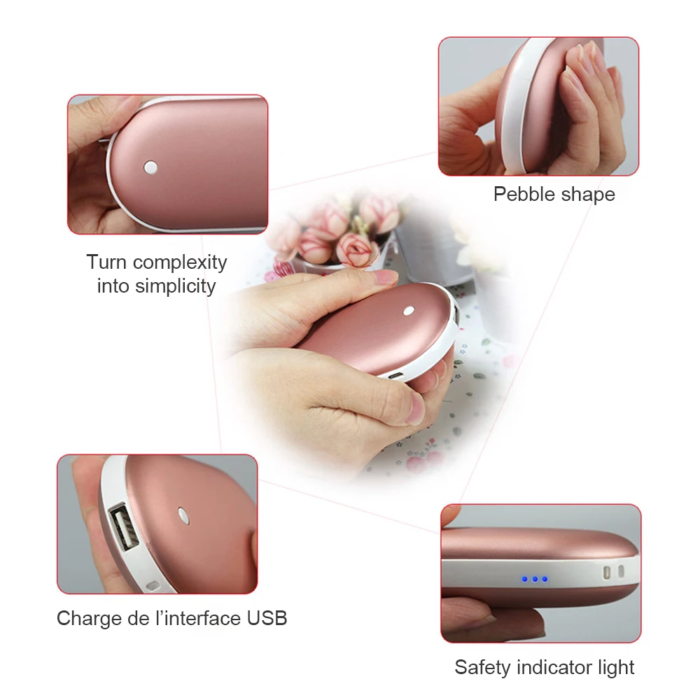 PINZHENG 5200mAh USB Rechargeable Electric Hand Warmer Winter Double-Side Heating Mini 5V Pocket Power Bank For Winter Powerbank PINZHENG 5200mAh USB Rechargeable Electric Hand Warmer Winter Double-Side Heating Mini 5V Pocket Power Bank For Winter Powerbank