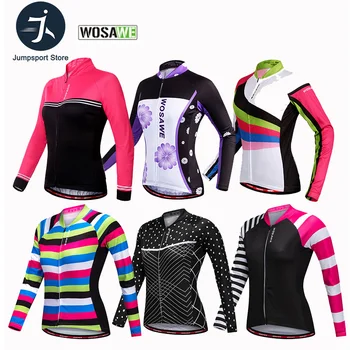 

WOSAWE 2020 New Women's Cycling Tops Long Sleeves T-shirt Road Bike MTB Quick Dry Spring Autumn Female Breathable Bicycle Jersey