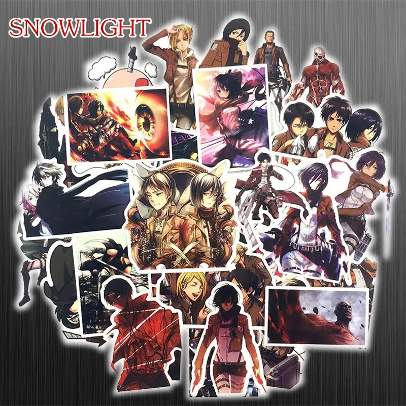 39 Pcs/lot Japan Anime Attack On Titan Cartoon Sticker For Snowboard Luggage Car Fridge Car Laptop Waterproof Stickers