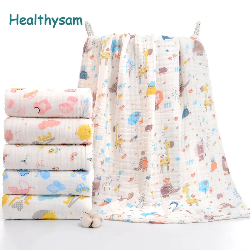 

Healthysam Organic Cotton Baby Blankets Infant Soft Bedding Muslin Swaddle Wrap Warm Bath Towel Newborn Winter Blanket Swadle