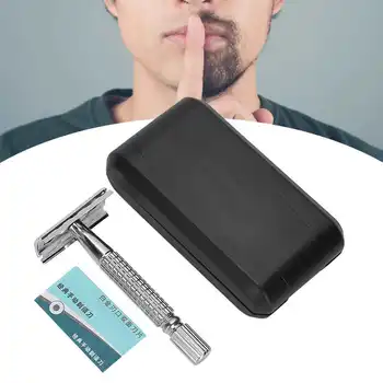 

Durable Safety Razor Stainless Steel Portable Classic Double Edge Safety Shaving Razor for Men Manual Shaver for Home Travel