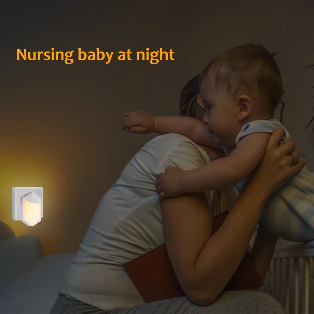 4 шт светодиодный датчик тепла ночник 0,5 Вт теплые белые настенные светильники с датчиком сумерек до рассвета для кормящих детей Детская комната