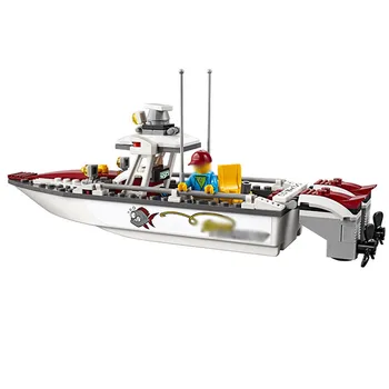 

Fishing Boat Compatibie Legoings Building Blocks 159pcs Bricks Toy Kit DIY Educational Children Christmas Birthday Gifts