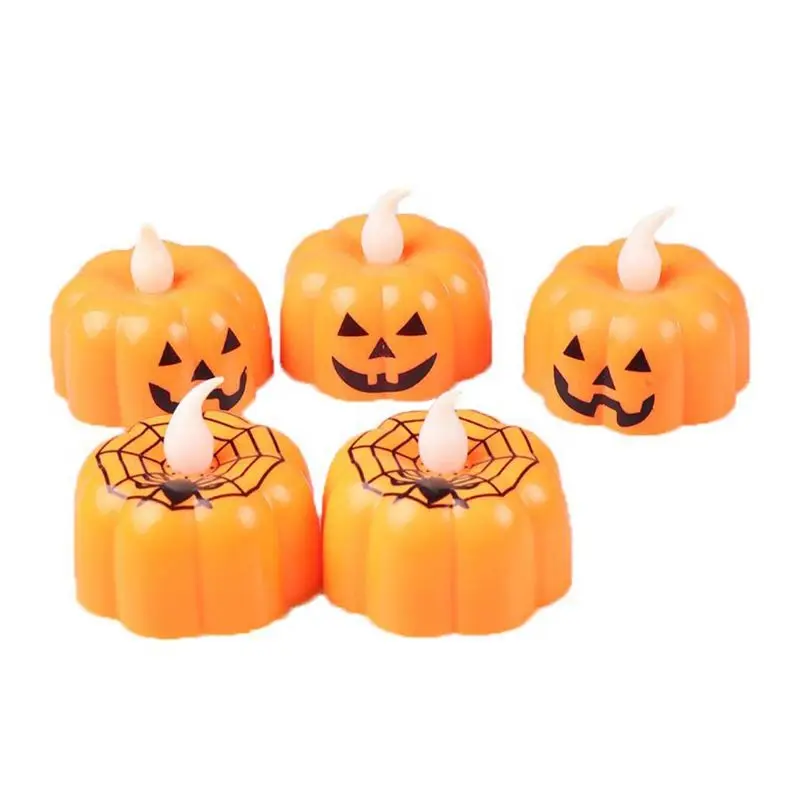 

12Pcs Pumpkin Battery Operated LED Electric Candle Light Flameless Tealights Flickering Home Halloween Festival Party Decoration