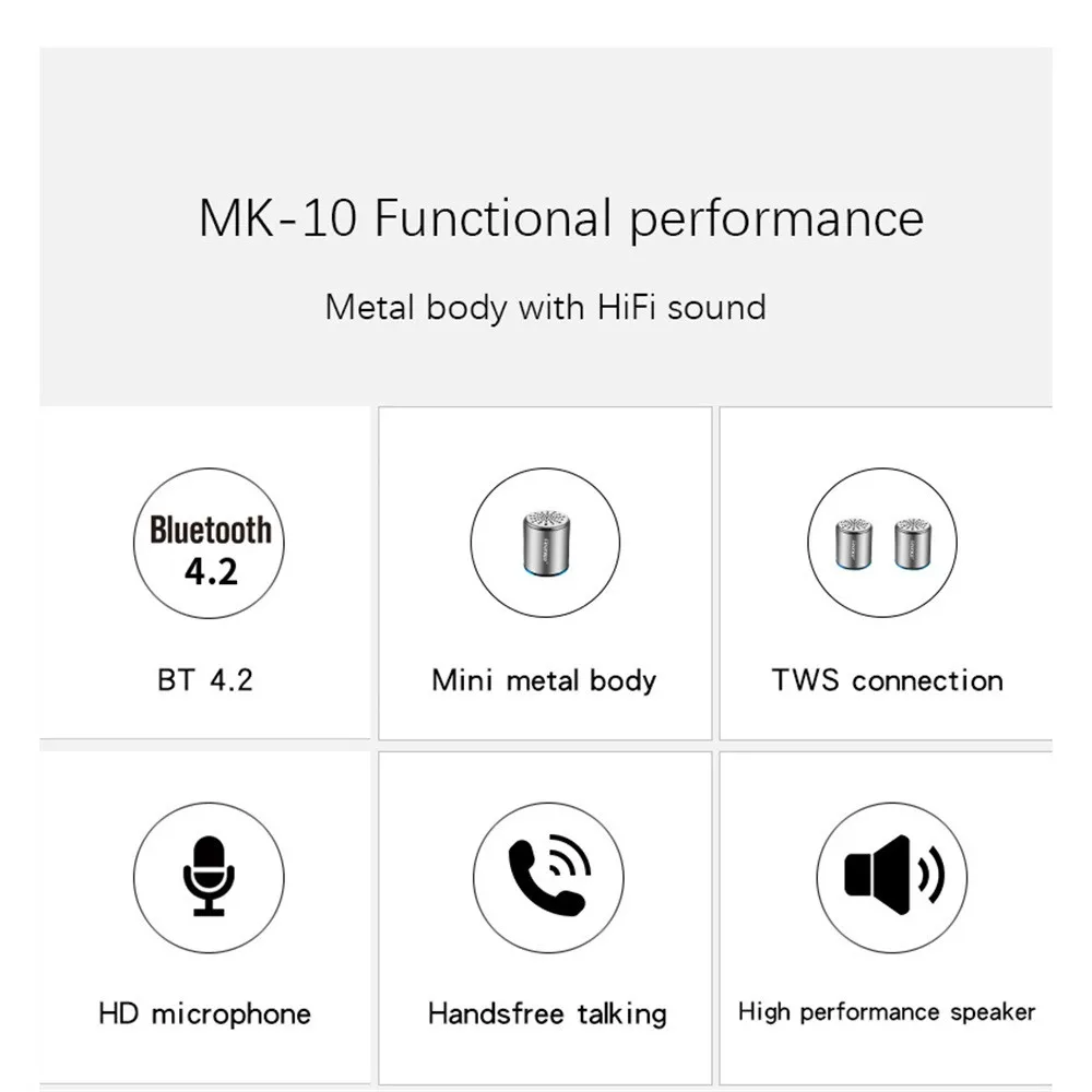 HIPERDEAL портативный мини динамик Bluetooth динамик стерео персонализированный беспроводной динамик, сабвуфер Bluetooth аудио музыкальный плеер