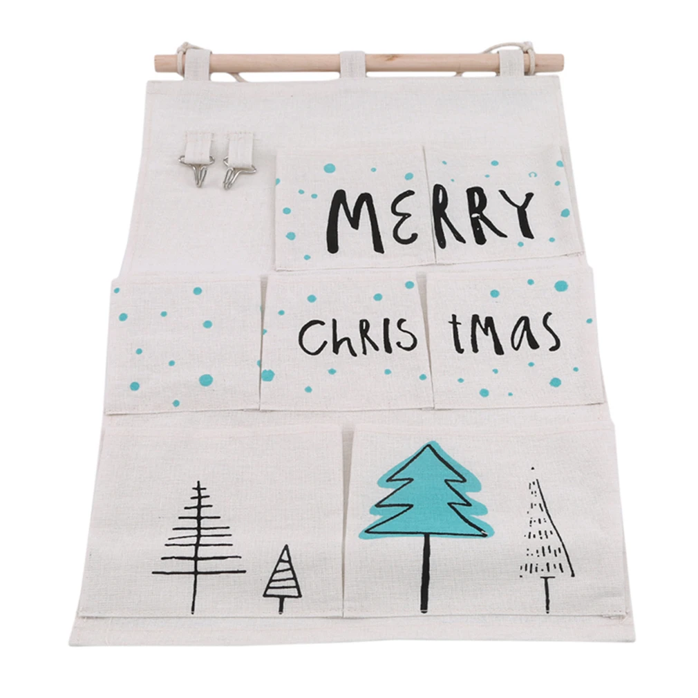 Printed Organizers Non-woven Storages Bag Christmas Tree Fabric Storage Hanging Bag Home Storage Decoration Accessories