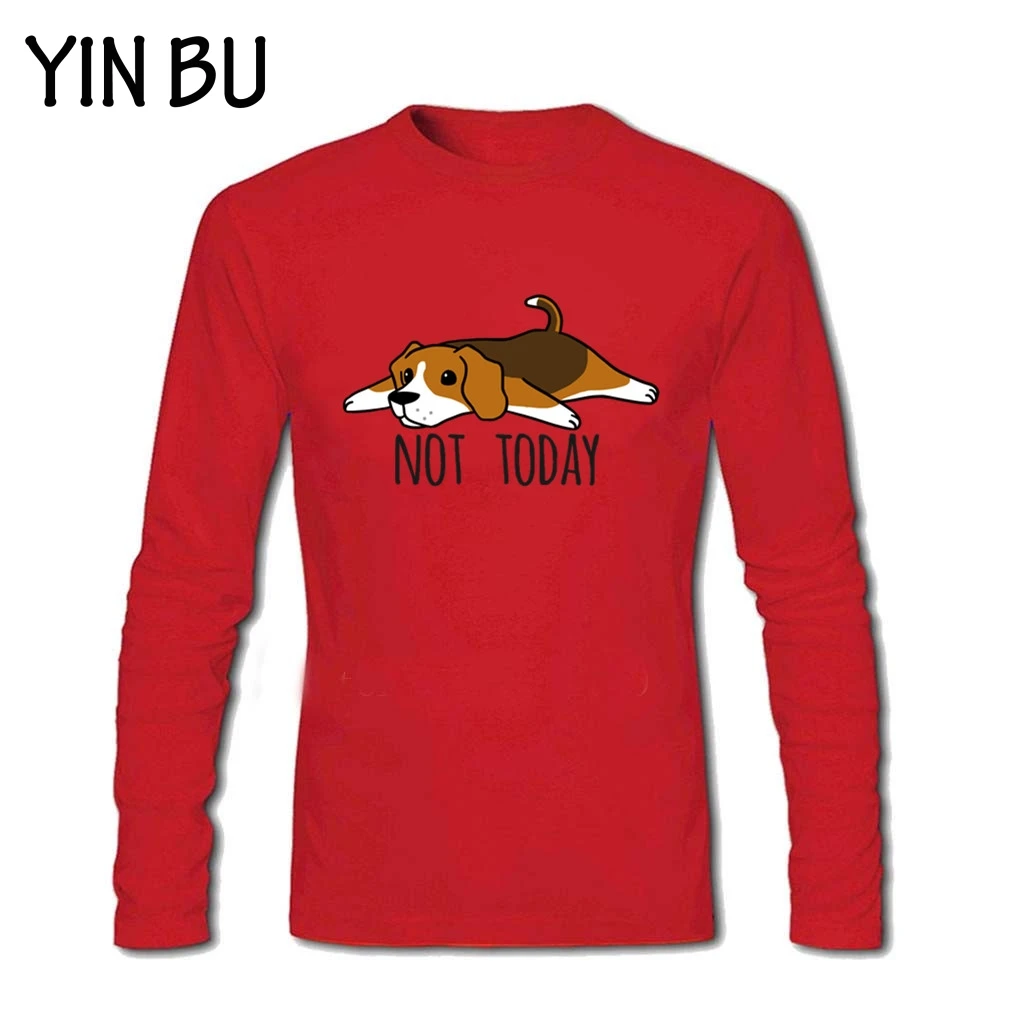 Не сегодня Beagle Dog футболки мужские Новые простые футболки с принтом на заказ мужские футболки с длинным рукавом - Цвет: Серый
