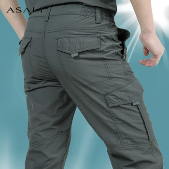 Thin Army Military Pants Tactical Cargo Trousers Men Waterproof Quick Dry Breathable Pants Male Casual Slim Bottom Trouser 4XL 1