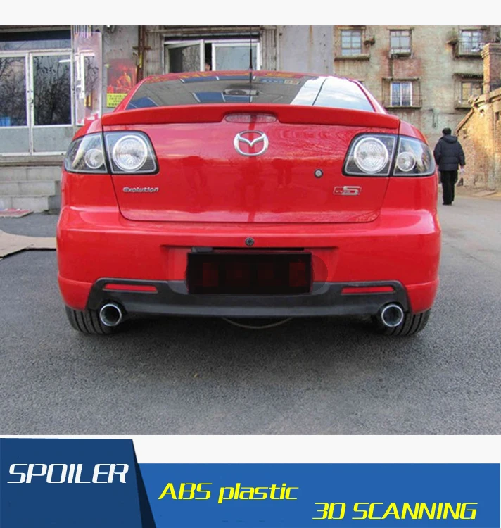 Спойлер для Mazda 3 высококачественный спойлер из АБС материала заднего крыла