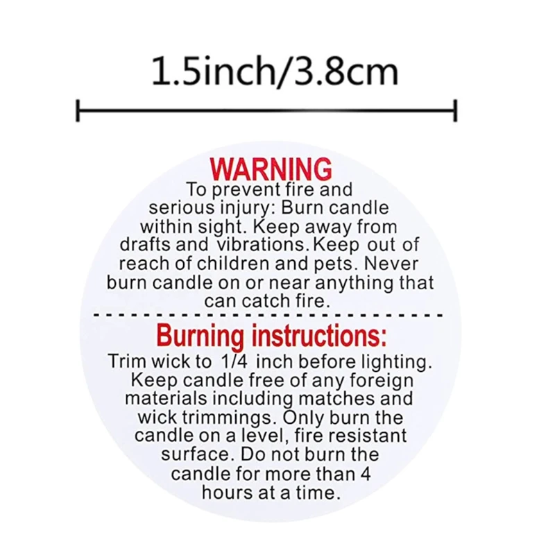 500 Pcs Candle Warning Label Jar Container Sticker Waterproof ...