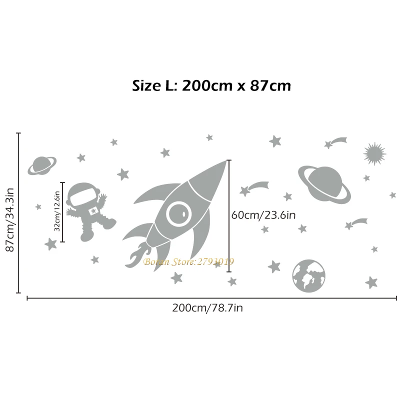 Креативные наклейки на стену с космическим пространством и планетой для детской комнаты, Мультяшные художественные наклейки на стены с астронавтом, виниловые наклейки для домашнего декора, детская комната для детской комнаты