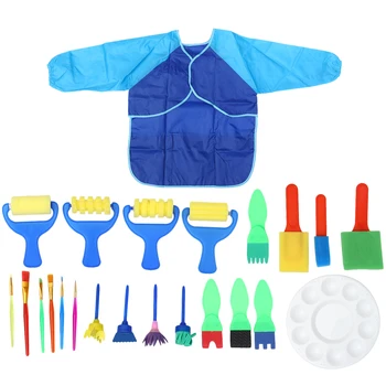 

1 Set/24 Pcs Painting Tool Sponge Brushes for Girls Preschool