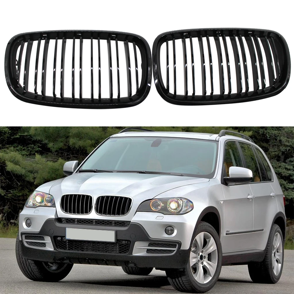 

Front Kidney Grille Grill Glossy Black For BMW X5 X5M X6 X6M E70 E71 2008-2013 XNC ABS Front Bumper Grilles High Quality