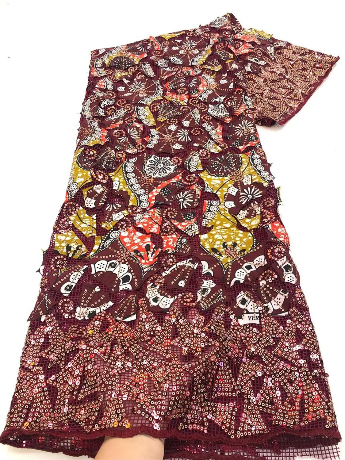 2021 Best Quality African Full Sequinse Wax Fabric High Quality Nigeria Ankara Printed Wax Materials 5Yards/Pcs Sewing For Dress