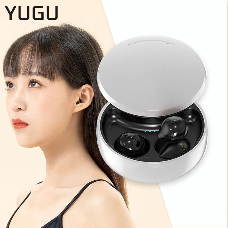 

YUGU X21S Mini Hidden In-ear Earphone Wireless Bluetooth Headphone HIFI Sound Headset With Dual Microphone Noise Canceling