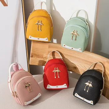 

2020New Fashion Women's Solid Color Leather Backpack Multi-Function Shoulder Bag Casual Backpack Student Bag Mochila