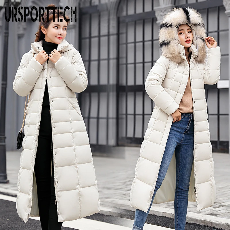 Goede 2019 Nieuwe Collectie Fashion Slim X Lange Vrouwen Winter Jas Katoen Gewatteerde Warm Thicken Dames Jas Lange Jassen Parka womens Jassen