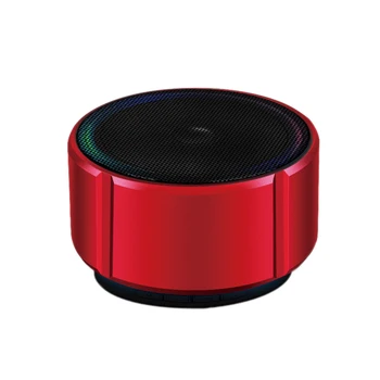 

Mini Speaker Portable Wireless Bluetooth Speaker Fashion Metal Stereo Bass Subwoofer Handsfree With Mic For Home Music(Red)