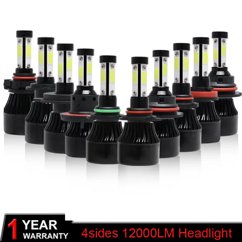 Muxall 4 боковые H4 H7 H11 H1 9005 9006 светодиодный автомобильный головной светильник лампы