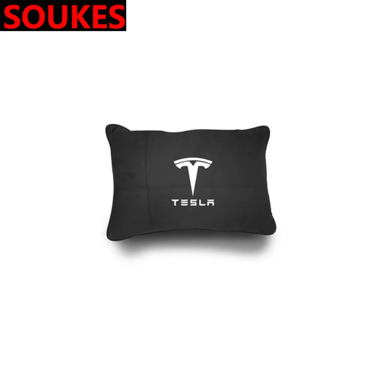 1 комплект для Tesla модель S модель X 3 P100D P85D автомобильное сиденье поддерживает подушку для спины поясничная Подушка подголовник шеи пены памяти - Название цвета: Lumbar black