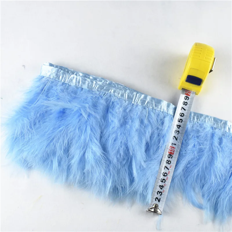 Sky Blue Боа Из Перьев Марабу отделка пушистая 2 ярда/лот высота 15-20 см перья индейки для рукоделия ленты DIY свадебное украшение Apperal Шитье - Цвет: Sky Blue