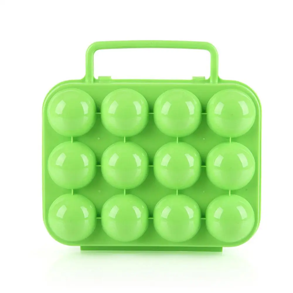 Green Походная коробка для яиц, крепкая AT6360, пластиковая 12 сетка, открытая, для приготовления угля, газа, пластиковая коробка для яиц, для пикника, для сжигания древесины, для барбекю, коробка для яиц - Цвет: Green