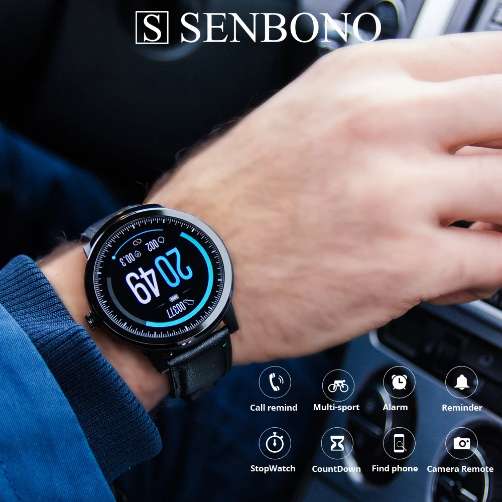 $28.66 Senbono S10 Pro Full Touch Men Women Smart Watch Heart Rate Blood Pressure Monitor Smartwatch Sport