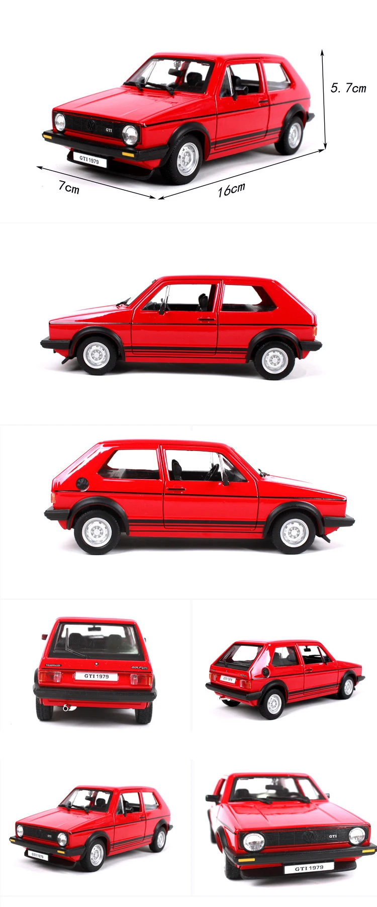 1:24 модифицированный автомобиль гольф MK1 1979 GTI игрушечный автомобиль из сплава детские игрушки модель автомобиля машина новая детская