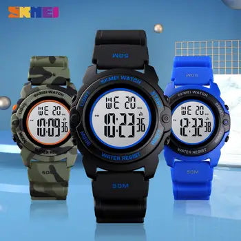 Enlarge SKMEI Fashion Digital Boys Kids Watches Time Chrono Children Watch Waterproof Camo Sports Hour Clock Boy Teenager Wristwatches