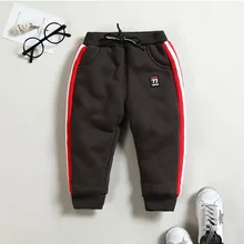 Новые стильные осенне-зимние плотные теплые штаны с ворсом для мальчиков и девочек 0-1234-и-а-2 лет Baby Co