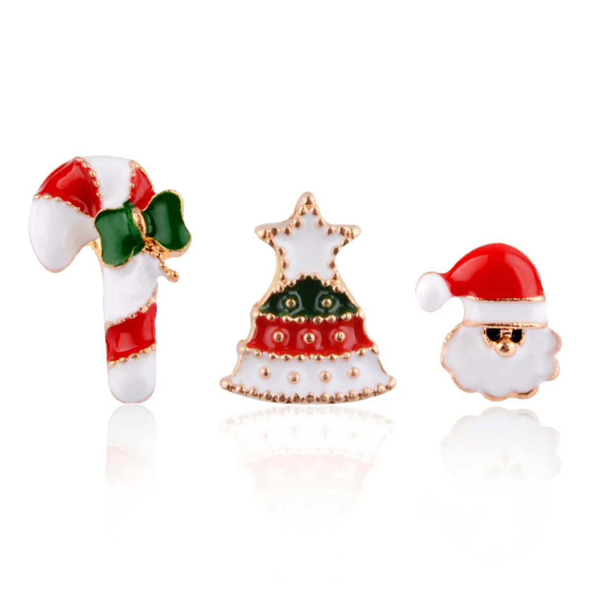 3 шт./компл., Рождественский эмаль, металлический Санта Клаус, лося, брошь на булавке для воротника Нагрудный значок для одежды, рюкзак для девочек, подарок на год - Окраска металла: Style 1