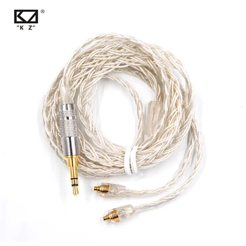 

Original KZ 8 Core Silver Plated Cable 3.5mm Earphone Cable With Mmcx Connector For Earphones ASX ZAX ZSX EDX ZSN ZS10 PRO Z1 S2
