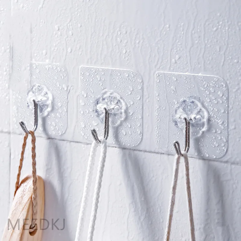 Gancho adhesivo de pasta potente y sin costuras para colgar en la pared, soporte de carga, ventosa, gancho de cocina, 5 uds.