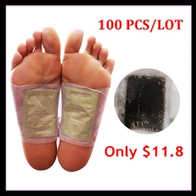 100 шт/партия золото Kinoki травяные очищающие Пластыри для ног пластырь для похудания улучшают сон бамбуковая уксусная анти-скважины Детокс пластырь для ног