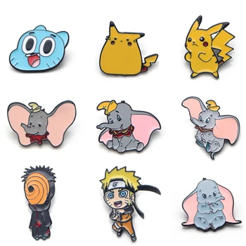

V133 Wholesale 20pcs/lot NARUTO Cute Elephant Metal Enamel Pins and Brooches Fashion Lapel Pin Backpack Badge Collection Gifts
