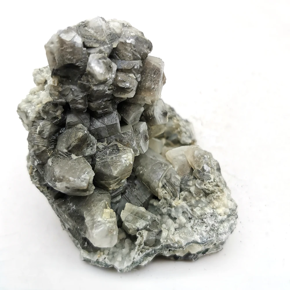 Натуральный флуоресцентный серый кальцит 314 г колональный калькспар костяшечный
