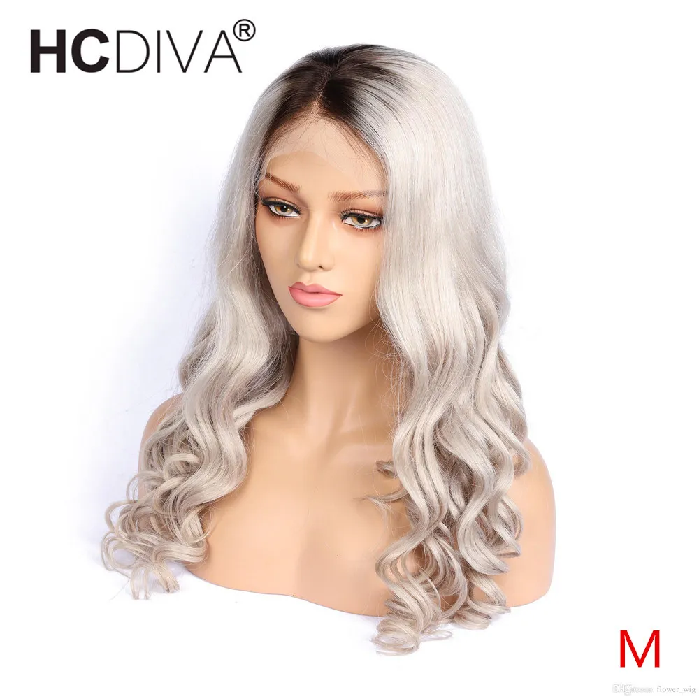 

Light Grey Lace Front Human Hair Wig For Women 1B/Grey 150% Remy Brazilian Body Wave Lace Wig Middle Ration 13*4 Ombre Lace Wig