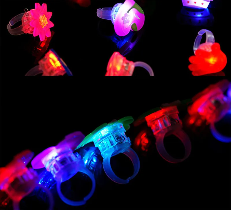 5 шт./партия, Детские мультипликационные светодиодный мигающие сверкающие с подсветкой кольца для пальцев, детские электронные новогодние подарки, игрушки для детей