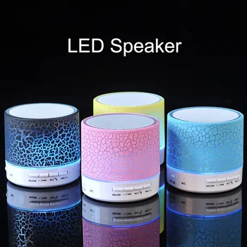 

Mini Portable Wireless Bluetooth Speaker ABS Crack LED Support TF Card FM USB Handsfree Subwoofer MP3 Stereo Audio Music Player