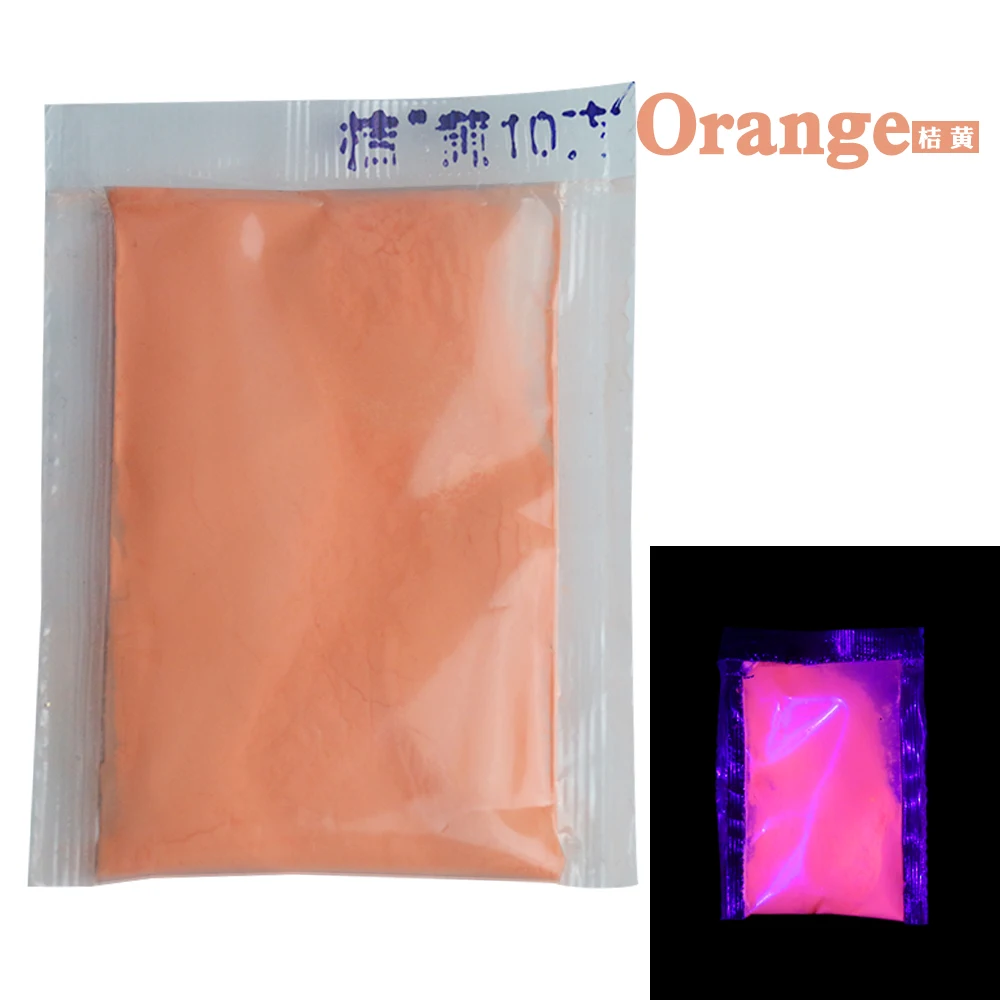 Glow in the Dark Fluorescent Powder Shining for DIY Nail Home Party Decoration 10g Orange Phosphor Pigment Luminous Powder