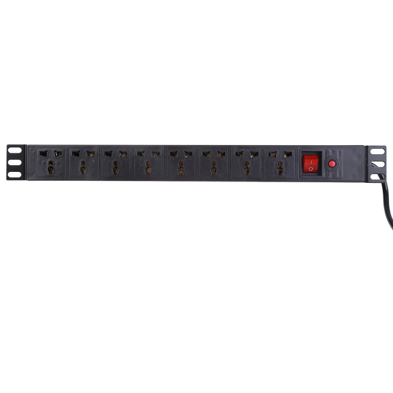 1U PDU 8 Outlet Metal Power Strip Surge Protector with Long Extension Cord 250V 10A 2500W for 19 inch Server Rack Distrib | Обустройство